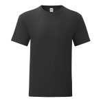 T-shirt económica em algodão ringspun 150 g/m2 Fruit of the Loom cor preto