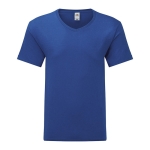 T-shirt de algodão Ringspun, decote em V 150 g/m2 Fruit of the Loom cor azul