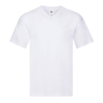 T-shirt de algodão Ringspun, decote em V 150 g/m2 Fruit of the Loom cor branco