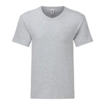 T-shirt de algodão Ringspun, decote em V 150 g/m2 Fruit of the Loom cor cinzento