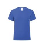 T-shirt para menina em algodão ringspun 150 g/m2 Fruit of the Loom cor azul