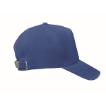 Boné de basebol de algodão orgânico com ajuste de fivela Eco Cap cor azul terceira vista