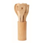 Set de 6 utensílios de cozinha de madeira para armazenamento Kitchen cor madeira