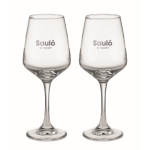 Duas taças de vinho personalizadas de 200ml Set taças Wine cor transparente vista principal