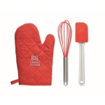 Kit de utensílios para assar para personalizar Set Manopla Cook cor vermelho vista principal