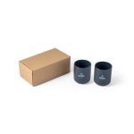 Conjunto de duas canecas com acabamento mate 280ml Home cor azul-marinho imagem com logo