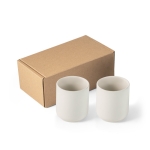 Conjunto de duas canecas com acabamento mate 280ml Home cor branco-sujo primeira vista