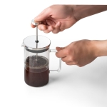 Cafeteira francesa de vidro de borossilicato e 600ml French Press cor prateado quarta vista