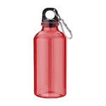 Garrafas personalizadas recicladas com mosquetão 400ml Cruiser rPET cor vermelho primeira vista