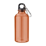 Garrafas personalizadas recicladas com mosquetão 400ml Cruiser rPET cor cor-de-laranja primeira vista