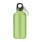 Garrafas personalizadas recicladas com mosquetão 400ml Cruiser rPET cor verde-claro primeira vista