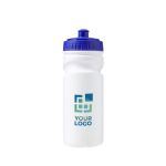 Bidões personalizados com corpo branco e bocal colorido 530ml Grip cor azul vista principal