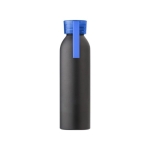 Garrafa com acabamento mate e faixa de silicone 650ml Hyperfuel Black cor azul primeira vista