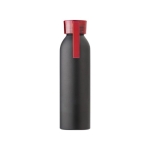 Garrafa com acabamento mate e faixa de silicone 650ml Hyperfuel Black cor vermelho primeira vista