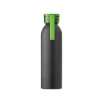 Garrafa com acabamento mate e faixa de silicone 650ml Hyperfuel Black cor verde primeira vista