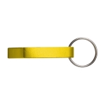 Porta-chaves abre-garrafas de metal brilhante com logo Functional cor amarelo primeira vista