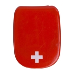 Kit médico personalizado de plástico com pensos e toalhitas Urgency cor vermelho primeira vista