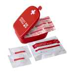 Kit médico personalizado de plástico com pensos e toalhitas Urgency cor vermelho vista principal