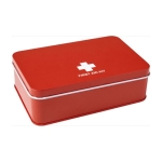 Kit primeiros socorros, caixa metálica com 15 acessórios Metallic Box cor vermelho sexta vista