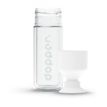 Garrafa de vidro personalizada com copo Dopper Glass Insulated 450ml cor transparente terceira vista