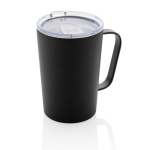 Caneca térmica de aço reciclado com pega 420ml Premium Recycled cor preto sétima vista