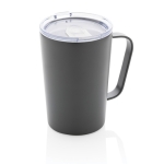 Caneca térmica de aço reciclado com pega 420ml Premium Recycled cor cinzento-escuro sétima vista