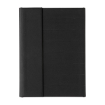 Portefólio corporativo elegantes reciclados com caderno A5 Magnet rPET cor preto segunda vista