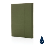 Portefólio corporativo elegantes reciclados com caderno A5 Magnet rPET cor verde militar