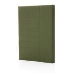 Portefólio corporativo elegantes reciclados com caderno A5 Magnet rPET cor verde militar oitava vista