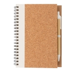 Caderno de argolas e capa de cortiça, folhas pautadas EcoCork Colors cor branco terceira vista