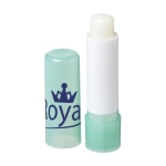 Bálsamo labial de tubo colorido para personalizar com logo Beauty cor verde menta vista com logo