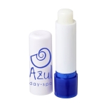 Protetor Labial Bicolor Beauty cor azul vista com logo