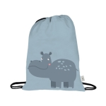 Mochila infantil de cordão com desenhos de animais Fantasy rPET cor azul primeira vista