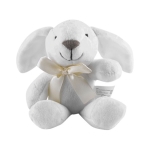 Peluche de coelhinho com o logo impresso no laço Bunny cor branco primeira vista