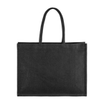 Saco personalizado de juta resistente de cor preta Jute Black cor preto primeira vista