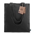 Saco de comércio justo, alças compridas 180 g/m2 Flyca FairTrade Black cor preto segunda vista