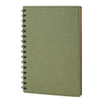 Caderno com capa de cartão reciclado, folhas A5 pautadas CardBoard cor verde primeira vista