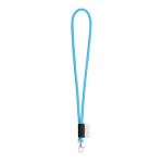 Lanyard tubular com etiqueta impressa entrega em 46 dias Tube Classic cor azul-claro