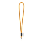 Lanyard tubular com etiqueta impressa entrega em 46 dias Tube Classic cor cor-de-laranja fluorescente