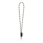 Lanyards tubulares às riscas com entrega de 46 dias Tube Stripes Dark cor branco