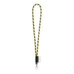 Lanyards tubulares às riscas com entrega de 46 dias Tube Stripes Dark cor amarelo