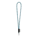 Lanyards tubulares às riscas com entrega de 46 dias Tube Stripes Dark cor azul-claro