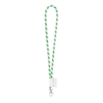 Lanyard tubular com design às riscas, entrega 46 dias Tube Stripes Clear cor verde