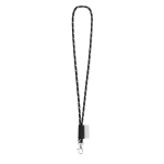 Lanyard tubular de cor escura com entrega 46 dias Tube Nautic Black cor branco