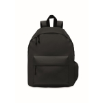 Mochila personalizada de poliéster rPET bicolor simples Student cor preto segunda vista