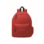 Mochila personalizada de poliéster rPET bicolor simples Student cor vermelho segunda vista