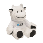 Peluche de vaca com camisola personalizável com logo Kiri cor branco vista principal