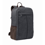 Mochila promocional para portátil de 15'' de canvas, 450 g/m² Sweden cor preto