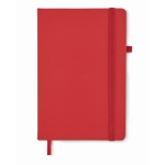 Caderno com capa e papel reciclados, folhas A5 pautadas EcoRecycle cor vermelho segunda vista