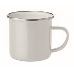 Caneca vintage metálica esmaltada sublimada de 350ml Trendy Sublim cor branco